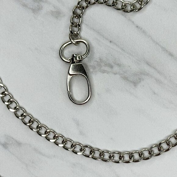 Silver Tone Skinny Chain Link Purse Handbag Bag Replacement Strap - Picture 10 of 13